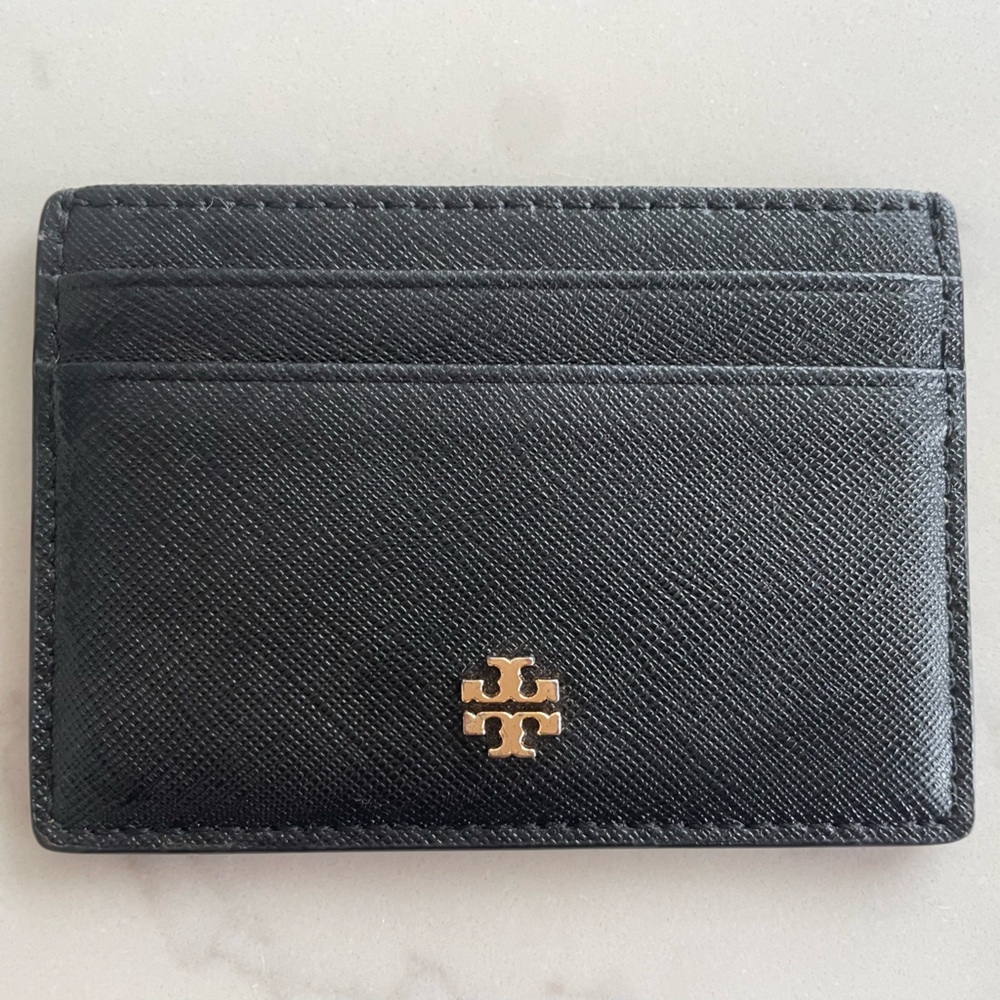 Tory Burch Card Case—Black Leather, great condition!
